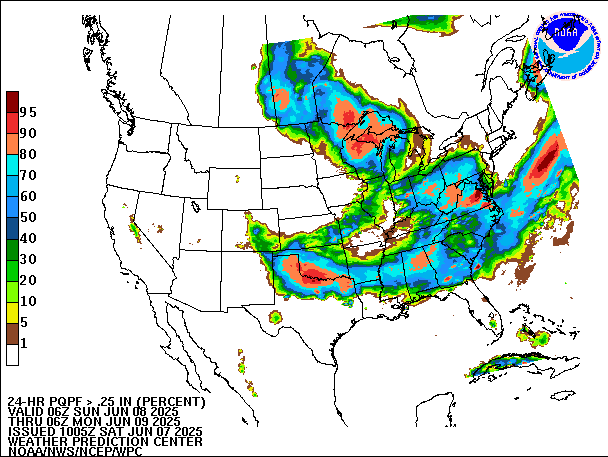 24-Hour PQPF valid 06Z June 9, 2025