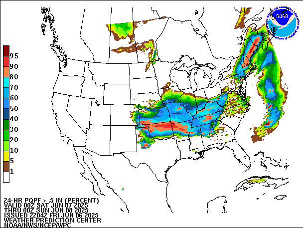 24-Hour PQPF valid 00Z June 8, 2025