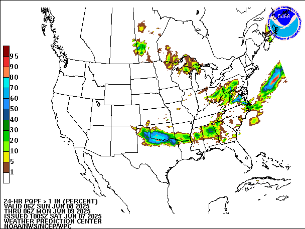 24-Hour PQPF valid 06Z June 9, 2025