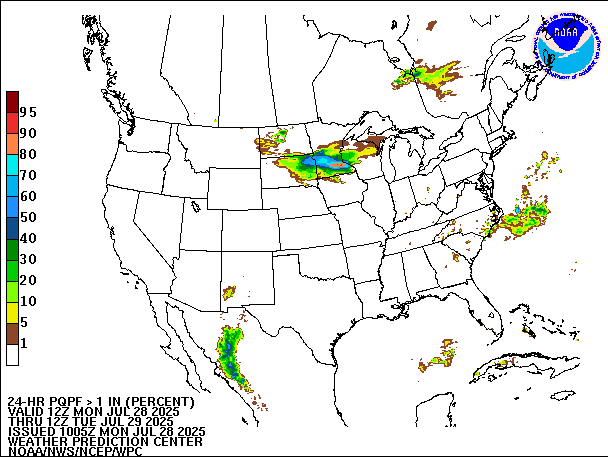 24-Hour PQPF valid 12Z July 29, 2025