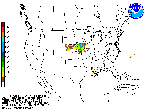 24-Hour PQPF valid 06Z July 31, 2025