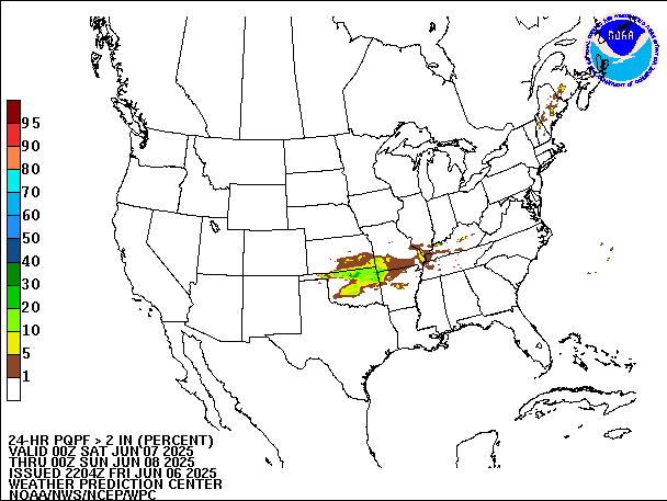 24-Hour PQPF valid 00Z June 8, 2025