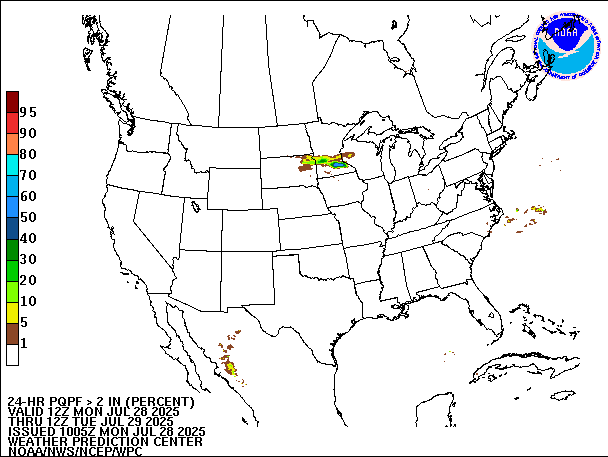 24-Hour PQPF valid 12Z July 29, 2025