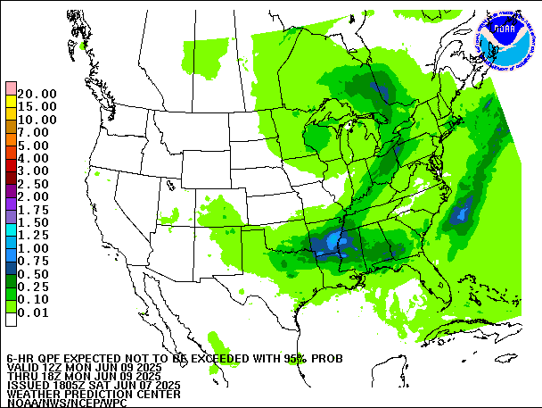 6-Hour 95th
                     Percentile QPF valid 18Z June 9, 2025