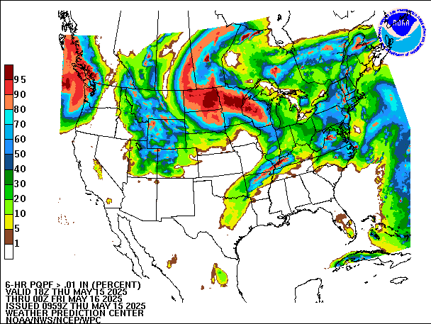 6-Hour PQPF valid 00Z May 16, 2025