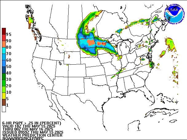 6-Hour PQPF valid 00Z May 16, 2025