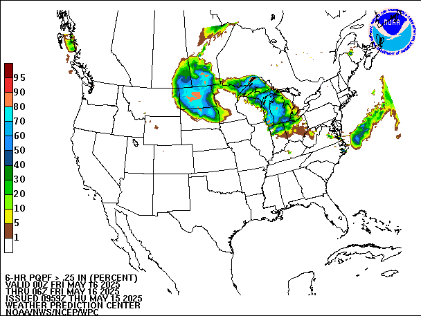 6-Hour PQPF valid 06Z May 16, 2025