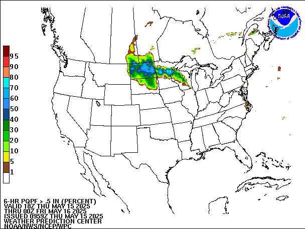 6-Hour PQPF valid 00Z May 16, 2025