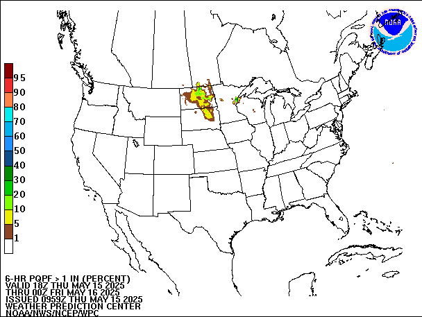 6-Hour PQPF valid 00Z May 16, 2025