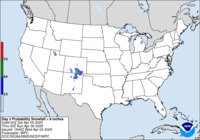 Day 3 probability of snowfall greater than or equal to 8 inches